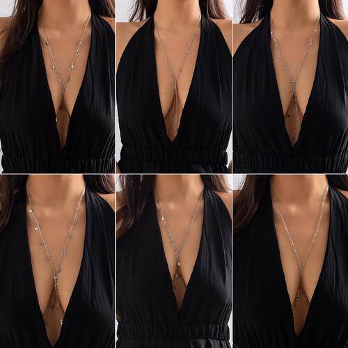 Butterfly chest chain femininechain water diamond body chain