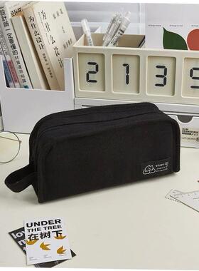 Ins Simplicity Pencil Case Solid Color White Black Canvas