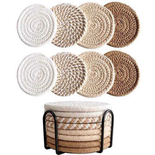 Round Drink Coaster for cold drink with Holder Cotton圆杯垫