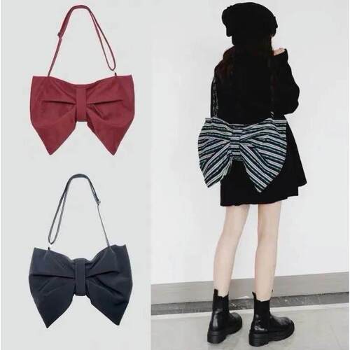lady girl canvas tote bag lovely Bowknot bag should bag