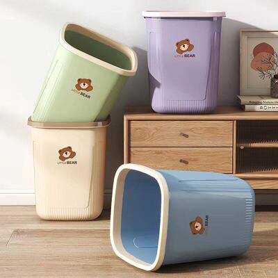 Trash can bathroom kitchen living room lidless paper basket