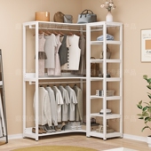 衣帽间衣帽架砌墙式 金属衣柜转角挂衣架定制多功能墙角铁艺置物架