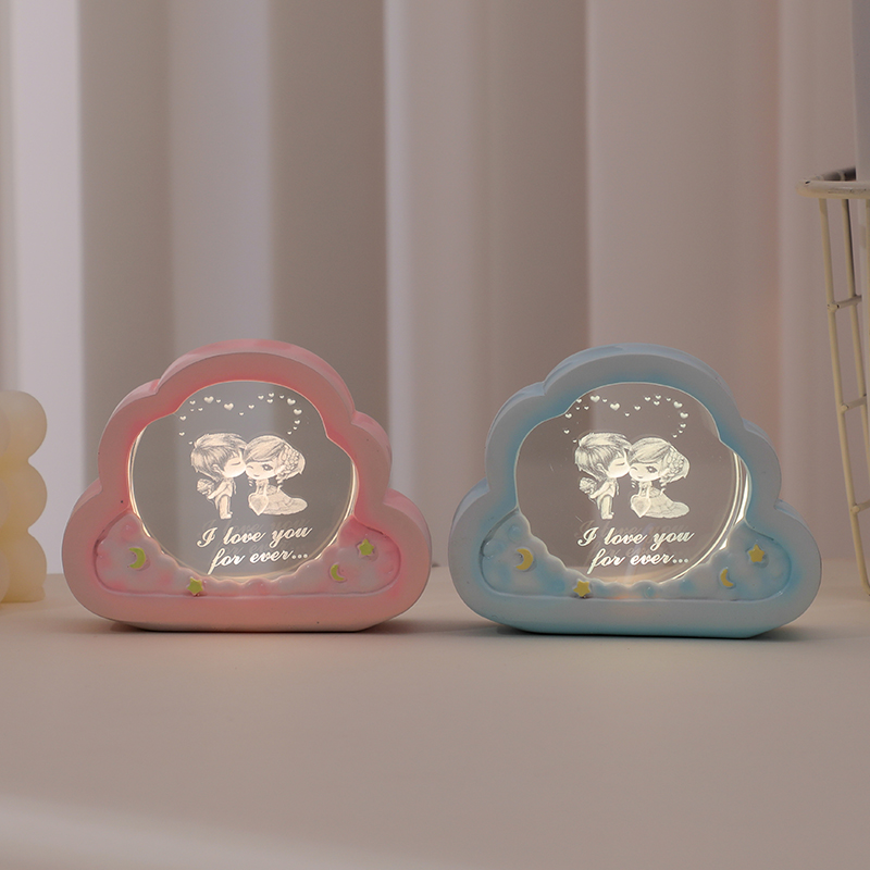 创意云朵水晶小夜灯摆件生日礼物