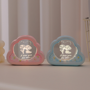 创意云朵框水晶小夜灯摆件生日礼物送男女生同学小众高级感元旦节