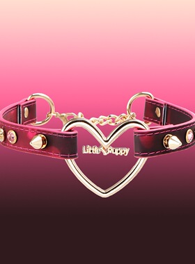 亚文化暗黑风爱心铆钉项圈粉色爱心choker辣妹氛围感颈链