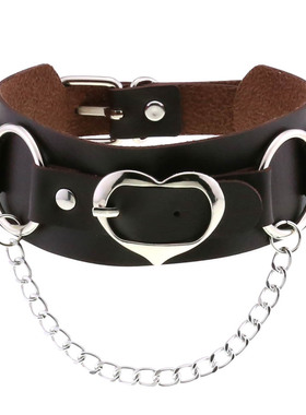 甜酷朋克爱心锁扣项圈女