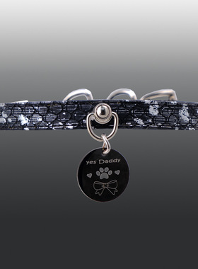 黑蛇纹蝴蝶结choker项圈女酷妹