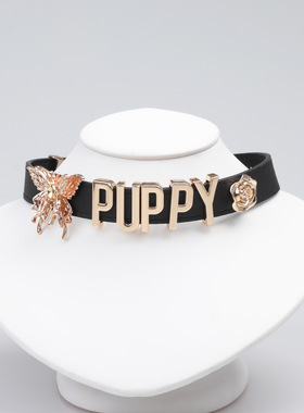 DIY字母玫瑰金项圈刻字定制