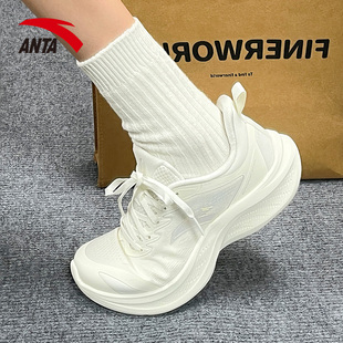 安踏飞云2跑步鞋女2026春季新款轻质软底厚底增高透气运动休闲鞋