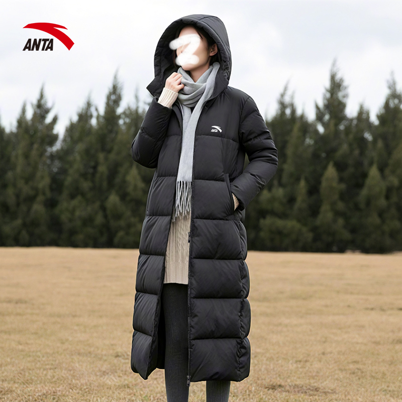 安踏过膝长款中戏棉服