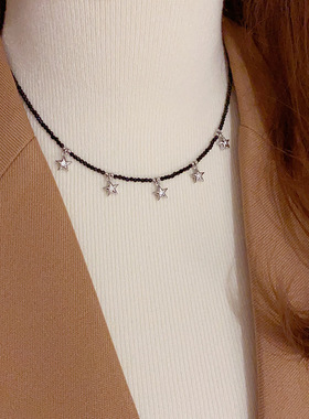 甜酷时尚气质冷淡风五星锁骨链高级感轻奢毛衣链小众设计百搭项链