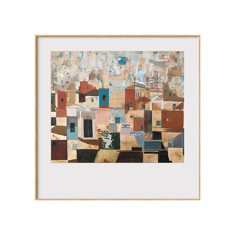 斯皮罗斯名画小众艺术卡纸装饰画客厅画正方形餐厅挂画卧室风景画