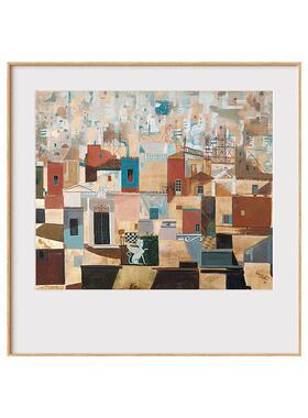 斯皮罗斯名画小众艺术卡纸装饰画客厅画正方形餐厅挂画卧室风景画