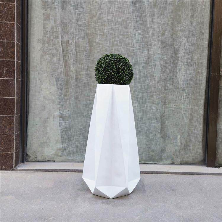 白色水滴钻玻璃钢落地组合花瓶商场别墅酒店大厅微景观花艺摆件