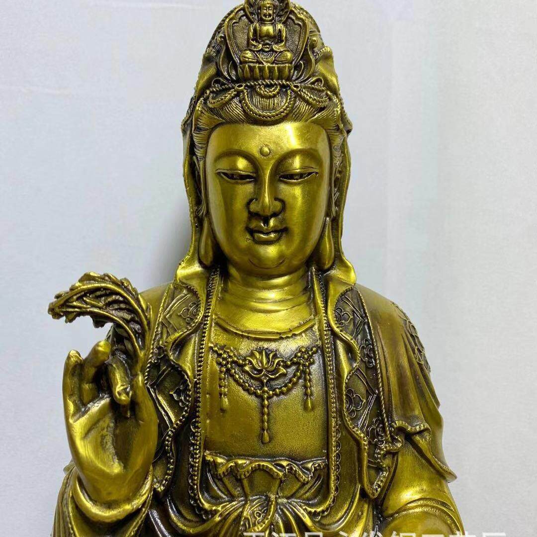 厂家直销黄铜观音菩萨地藏王菩萨如来佛祖摆件供奉娑婆三圣摆件