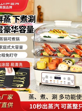 WIFER电蒸锅家用三层多功能48L电