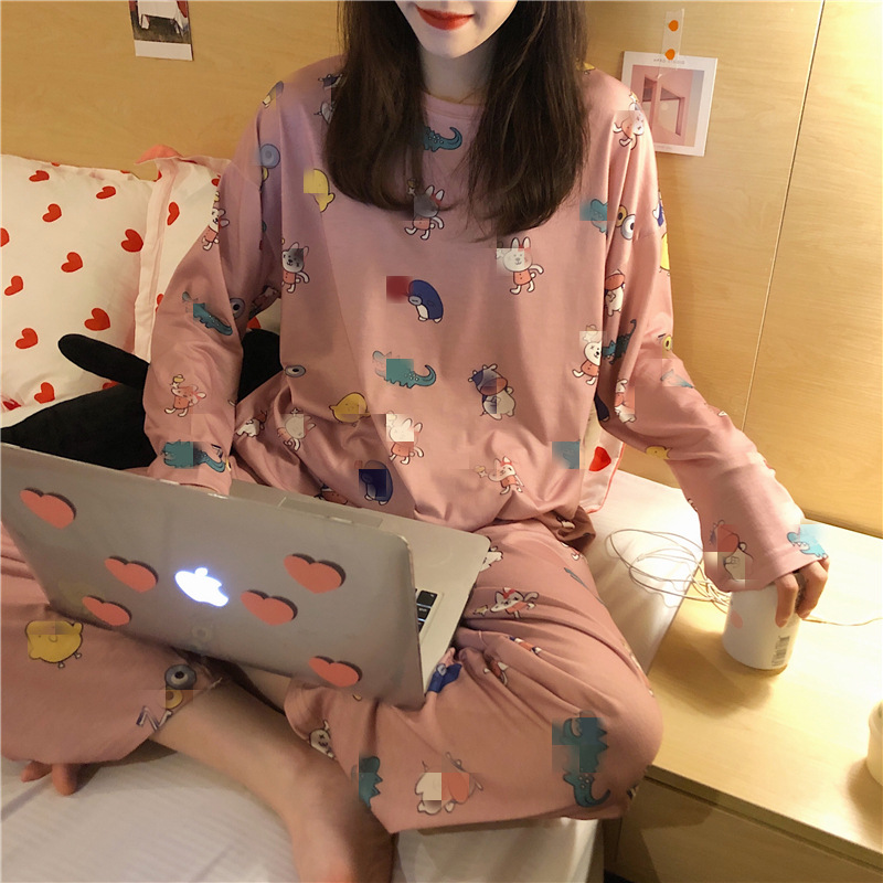 加大码韩版长袖睡衣套装