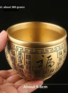 百府缸纯铜米缸饰品吸引聚集大财富黄铜米缸百府铜米缸聚宝盆家居