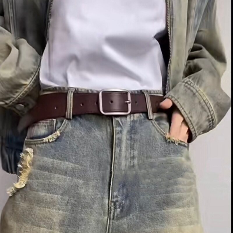 意尔康针扣皮带男韩版牛仔裤腰带潮流年轻凹造型男女通用复古风百