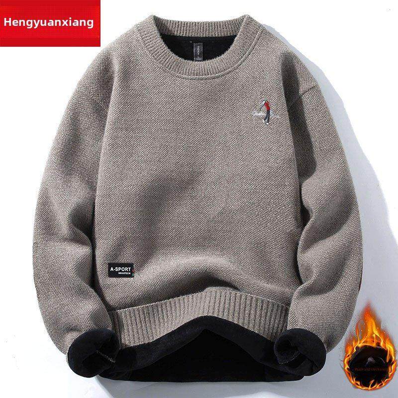 恒源翔新款羊毛针织男装秋冬圆领丝绒全色针织羊毛里绒加厚保暖针,男装,针织衫/毛衣,淘宝优惠券,粉丝福利购,淘宝优惠卷