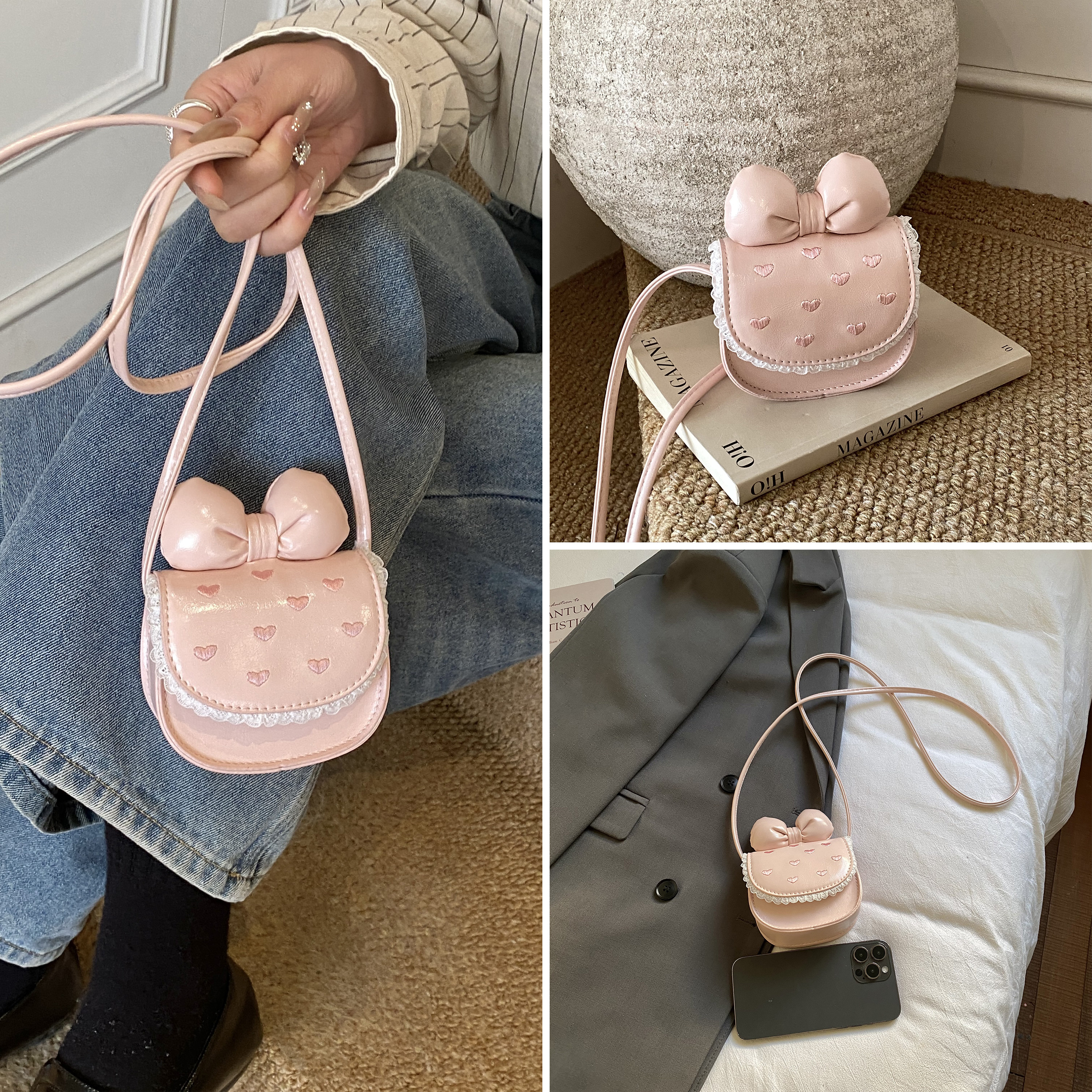 可爱儿童包包2026新款小公主蝴蝶结小包迷你女童斜挎包甜美零钱包