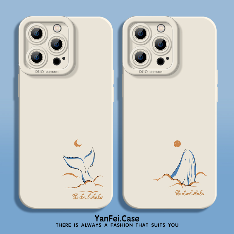 鲸鱼适用苹果15手机壳iphone17pro液态12小米14硅胶13promax新款pura80保护套70情侣k80华为mate60小众16简约