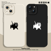 像素风猫咪适用苹果15手机壳iphone13小米14华为pura80pro男mate60pro新款 p70小众16 17红米k90硅胶k80至尊版