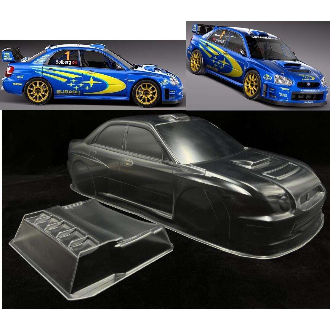 1/10平跑车壳漂移车壳斯巴鲁subaruwrc2004RS透明PC车壳190mm