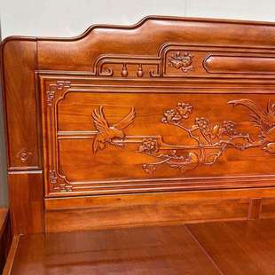 加厚加粗金花梨木全实木榫卯床双人主卧婚床中式仿古菠萝格木床