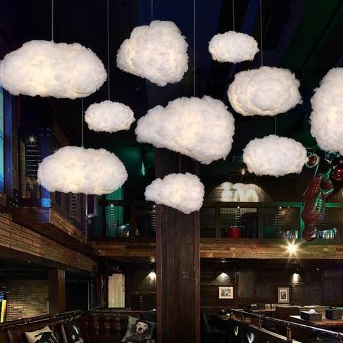 艺术灯棉花白云朵灯创意个性艺术儿童房装饰现代简约服装店吊灯