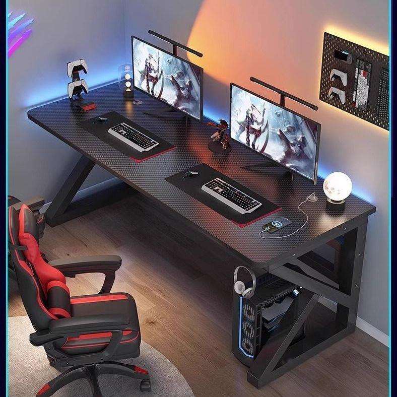 双人电脑桌台式简约现代家用卧室桌子情侣出租屋网吧家用电竞桌