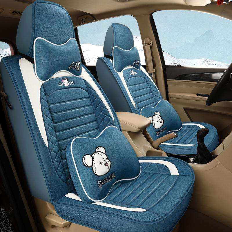 五菱宏光s1宝骏730欧诺欧尚风光330四季亚麻7座汽车座套夏季单片