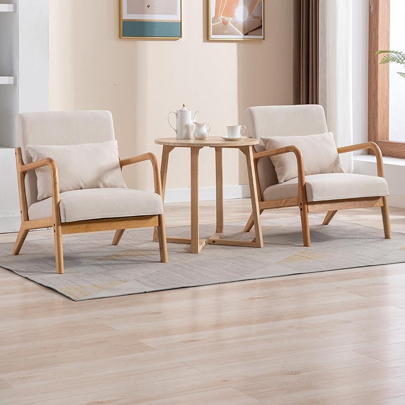 沙发极简现代单人双人茶几组合北欧小户型卧室阳台客厅原木懒人椅