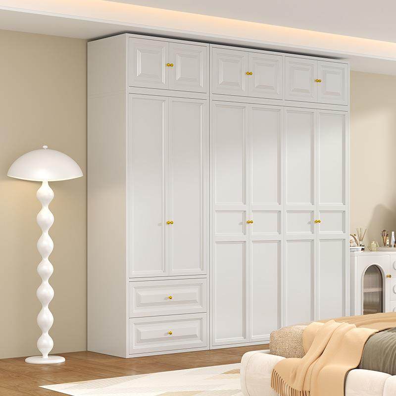 卧室家用衣柜对开门出租房钢制简易收纳柜落地储物柜大衣橱