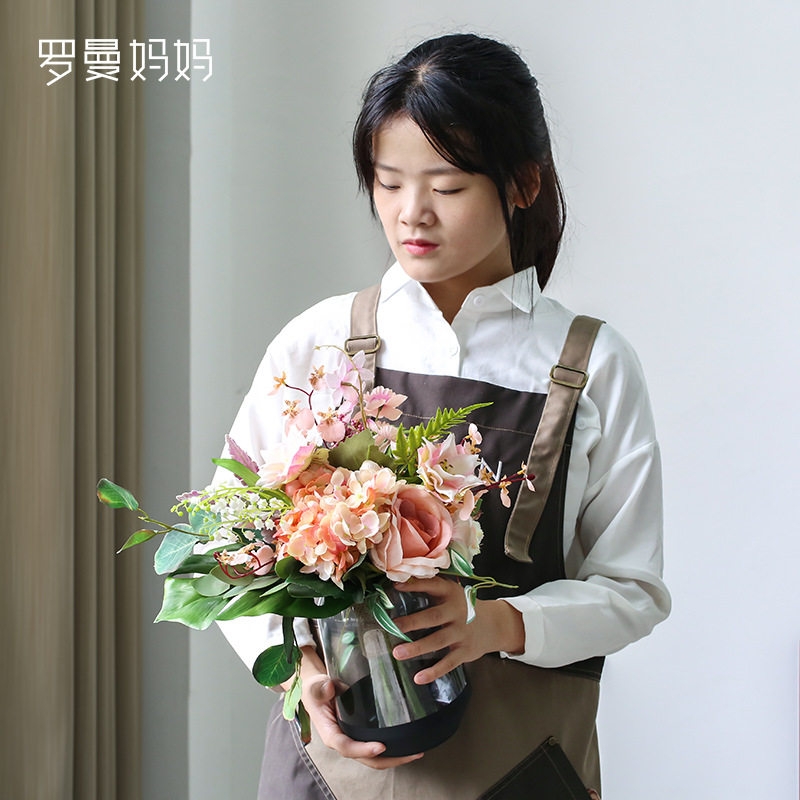 芊蔚室内客厅仿真绣球花艺桌面茶几手工插花摆件家居饰品跨境