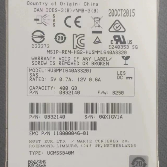 HGST 400G 12G SAS HUSMM1640ASS201 服务器固态 SSD 提供测报512