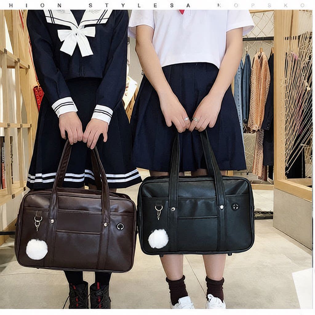新款日系正统JK制服单肩PU斜跨包