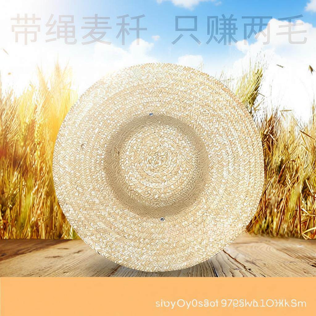 草帽防晒遮阳防雨大檐草编太阳帽