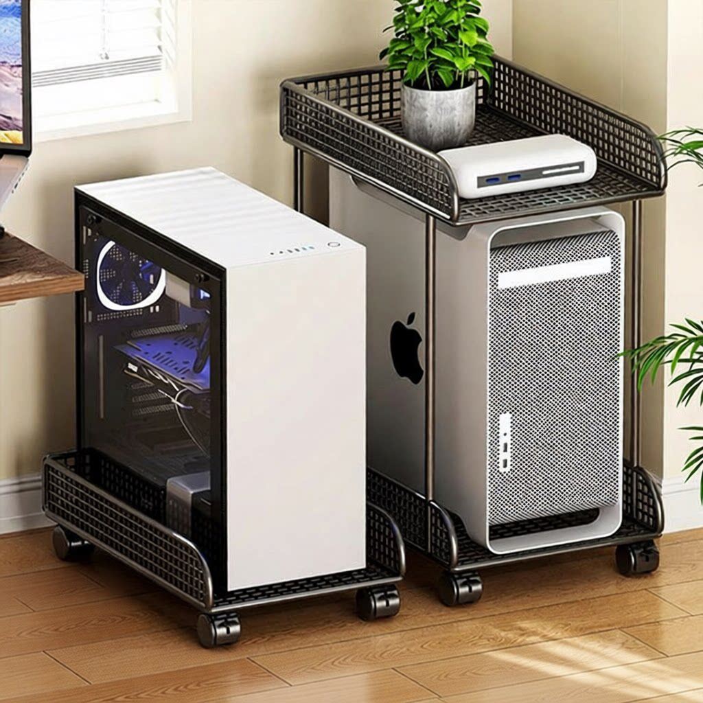 电脑主机托架机箱置物架台式放置架桌下两层机箱架支架底座托盘