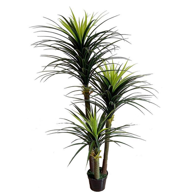 大型仿真植物米三杆龙血盆栽摆件室内仿真绿植落地盆景植物装饰品