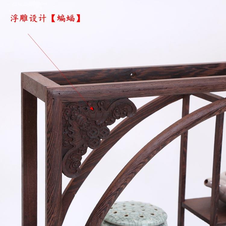 红木工艺品鸡翅木挂壁式博古架墙面实木中式多宝阁客厅装饰展示架