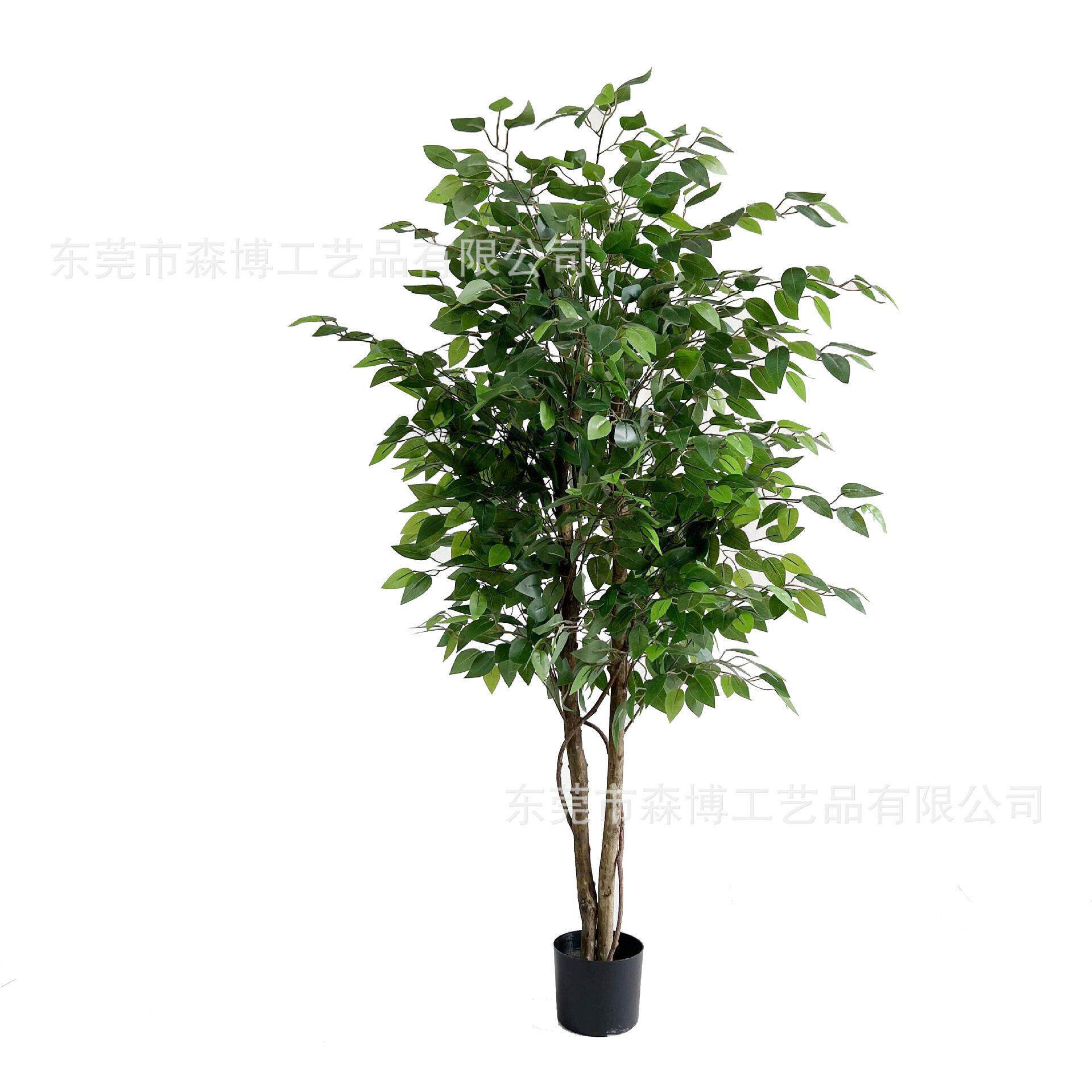 仿真真杆小榕树室内大型假树落地盆栽绿植装饰北欧风景观树盆栽