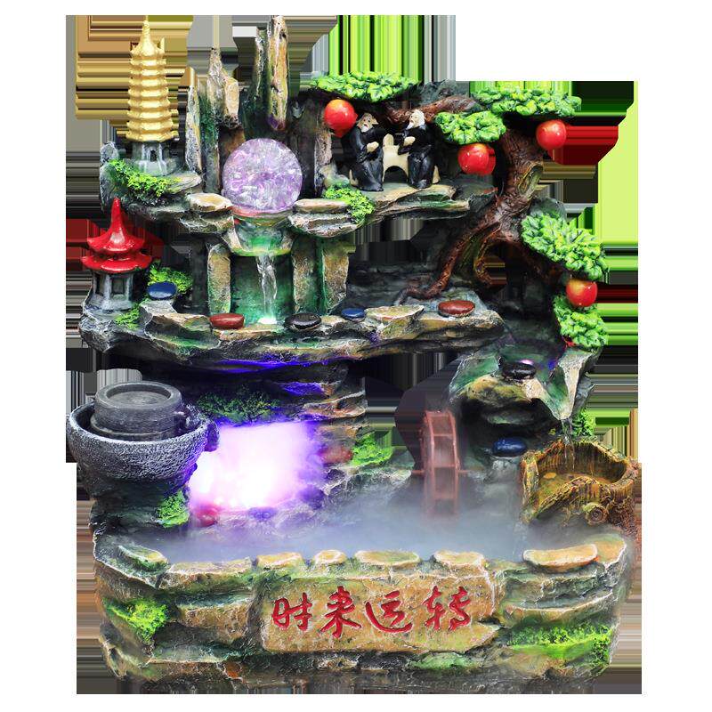 代销时来运转假山流水喷泉创意树脂礼品开业乔迁家居装饰工艺品
