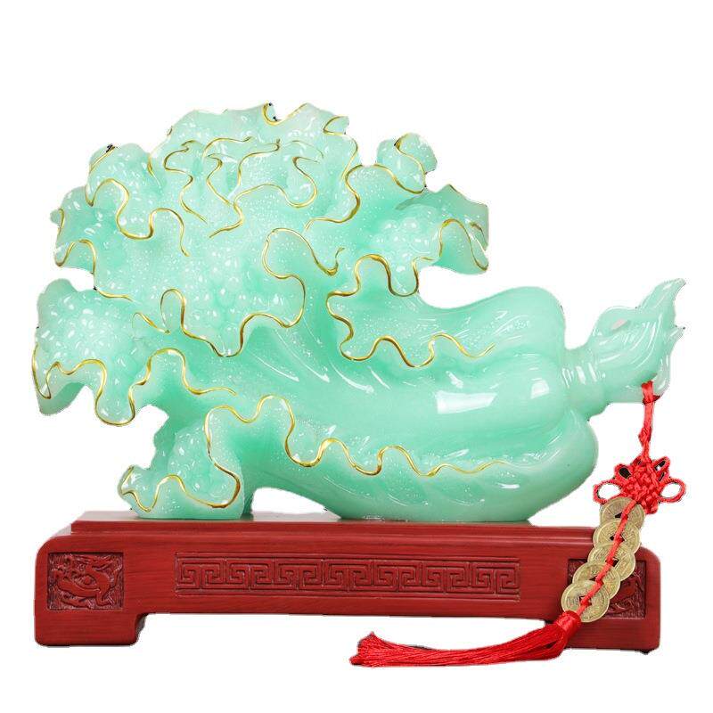 玉白菜聚福招财摆件开业礼物乔迁送礼客厅家居酒柜装饰办公室2022