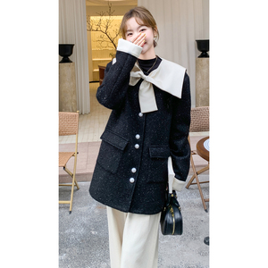 现货主推小香风新标90白鸭绒蝴蝶结羽绒服191-6395-P255-K378图片