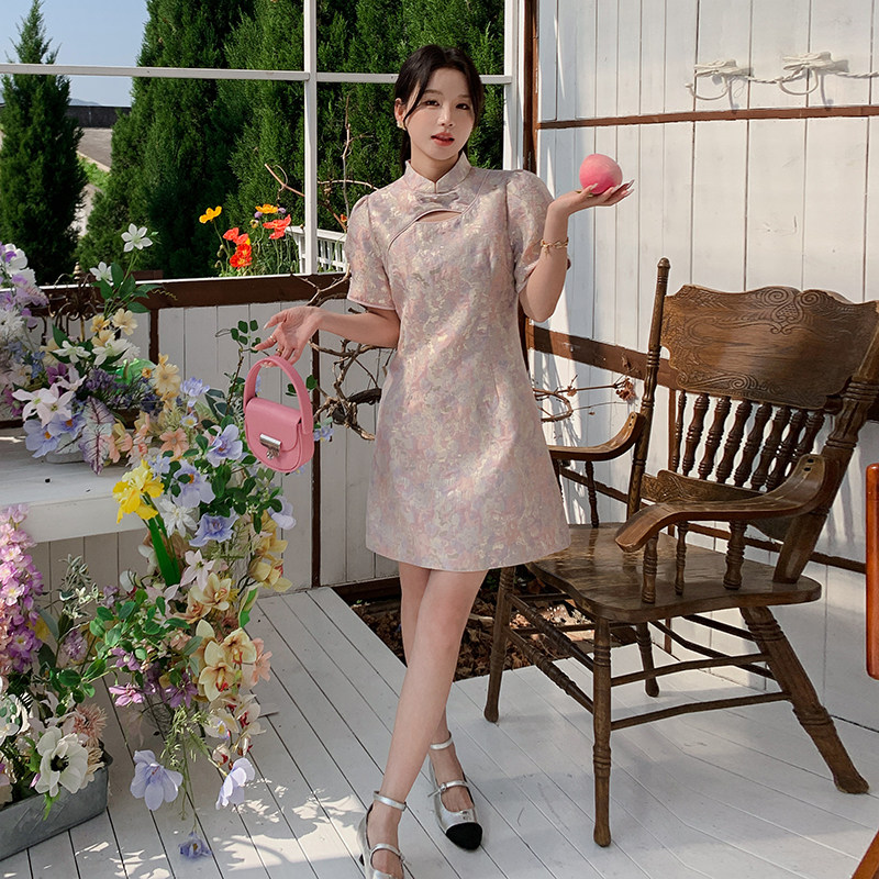 现货209-2828-P140-K208新中式改良旗袍连衣裙时尚显瘦风盘扣,女装汉服/婚纱/旗袍/礼服,浙宝210（原浙宝191）