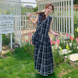 209-3260-P135-k198复古欧版宽松黑白格配包包连衣裙，女装连衣裙，浙宝210（原浙宝191）