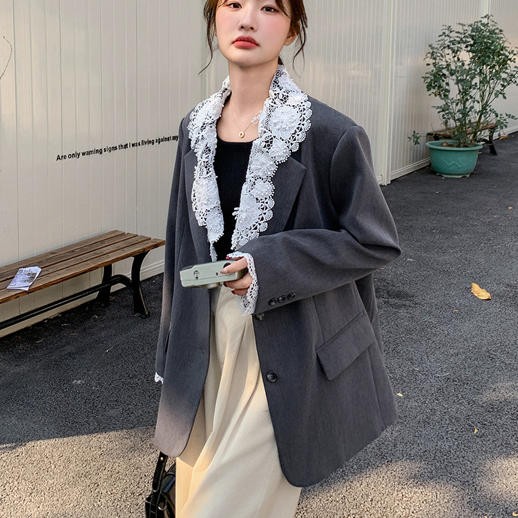 蕾丝领西装外套蕾丝领子可脱卸210-6505-P155-K228,女装西装,浙宝210（原浙宝191）