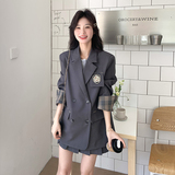 灰色学院风西装套装裙女2025春新款时尚减龄一整套穿搭jk裙两件套，女装套装/套裙，浙宝210（原浙宝191）