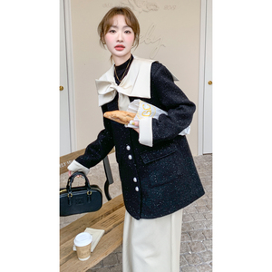 现货主推小香风新标90白鸭绒蝴蝶结羽绒服191-6395-P255-K378图片